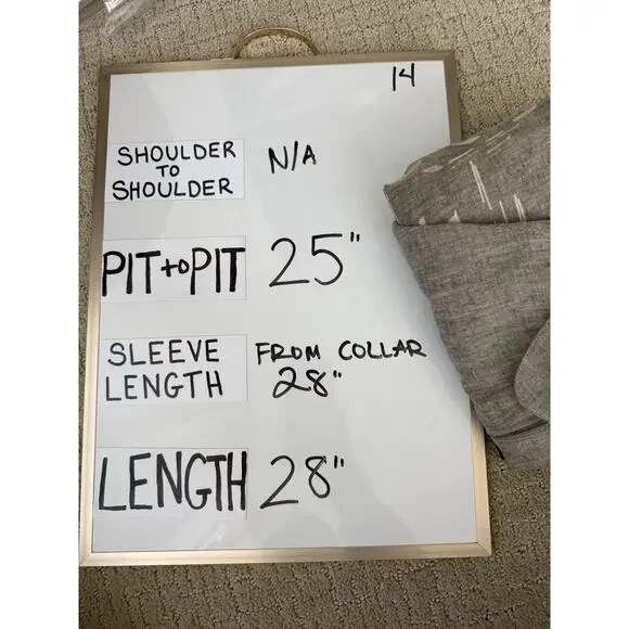 Poetry Top Womens 14 Tan Beige Linen Cotton Boxy Lagenlook Artsy Embroidered - Picture 14 of 14